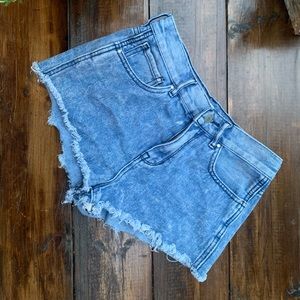 Bullhead denim high waist shorts acid wash